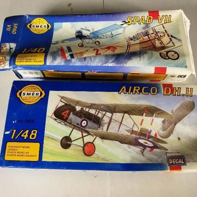 Lot (2) SMER models Spad VII and Airco DH.II
