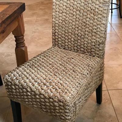 Set of 6 Woven Seagrass Dining Chairs.
