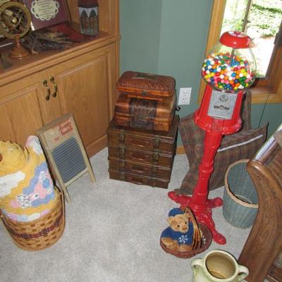 Gumball machine and decorative chests