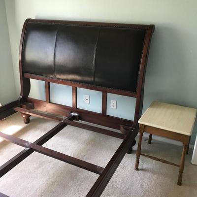 Queen bed frame with matching end tables 
