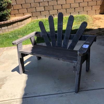 Grey wood patio bench 