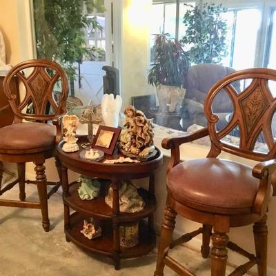 Tall chairs along with tea cart Allwood and jewelry holder