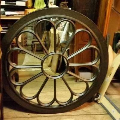 huge pottery barn iron frame wall mirror