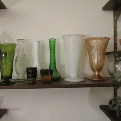 Many vintage vases