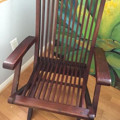 Folding wooden chair.