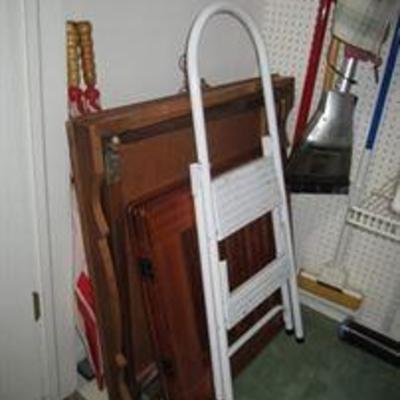 Folding table and step ladder