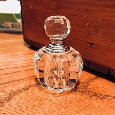 Oleg Cassini signed crystal perfume bottle. $20
