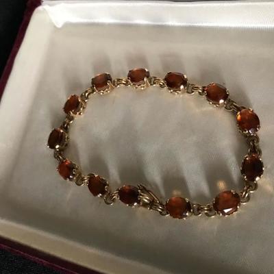 Vintage CITRINE and 18k GOLD. Gorgeous deep color in the Citrine. 1950's. $1,995