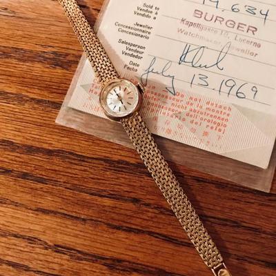 Vintage  (1969) 18K Gold TISSOT wristwatch. $850