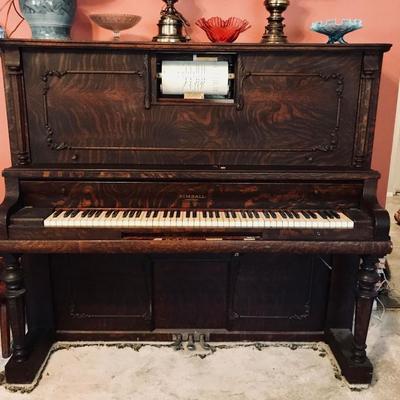 Antique Kimball stand up piano. Has music roll. Sounds very nice. $125