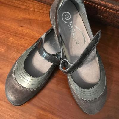 NAOT dress shoes. Made in Israel. Like new. Grey/silver color. Size 9.5 women. Includes box. $90