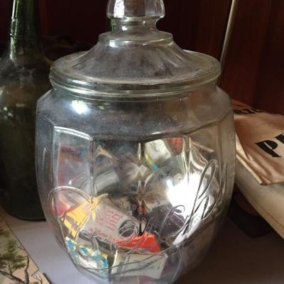 Vintage Beich's store counter candy jar 
