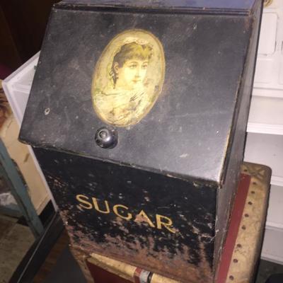 Antique Tin Sugar Bin