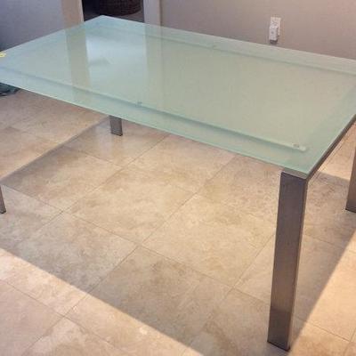 WWL019 Frosted Glass Modern Dining Table