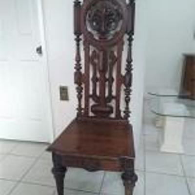 Solid Wood High Back Chair

