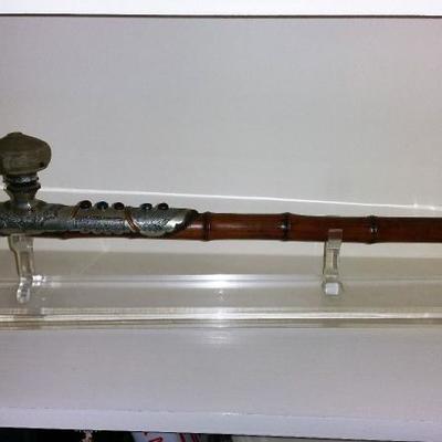 Chinese Jade and PakTong (pewter/silver mixture) Opium Pipe