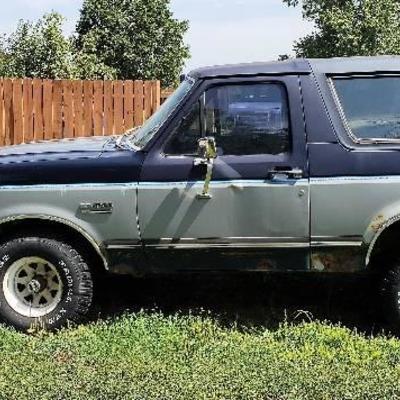 1990 Ford Bronco 4x4 with Western Plow Blade See V ...