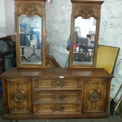Dresser with Dual Mirrors