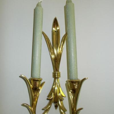 Brass candle sconce $65
