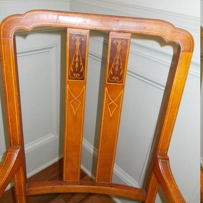 Sheraton style inlaid set of 5 dining chairs $695