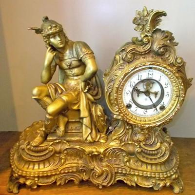Gilded mantle clock $900
