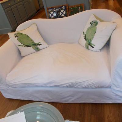 Slip covered sofa $89