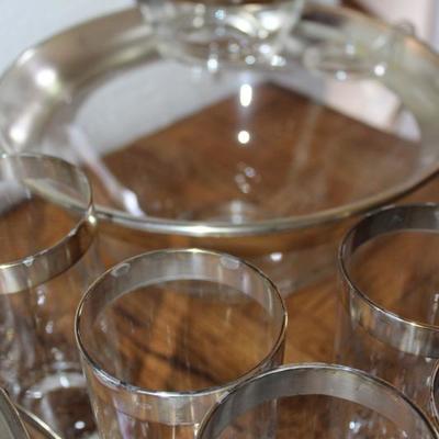 Georges Briard glasses and chip & dip bowl set. Mid century entertaining at its most beautiful!