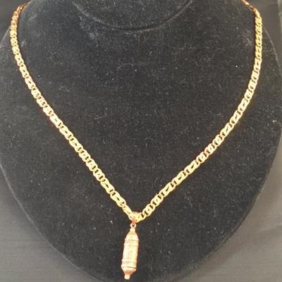14kt Gold Mezzuzah Necklace