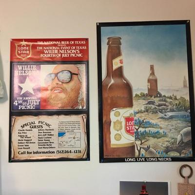 1980 Willie Nelsonâ€™s 4th of July picnic poster and Pearl Beer poster