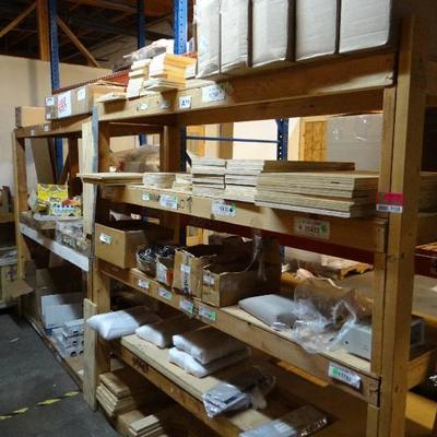 Lot Of Various Sized Wooden Shelving