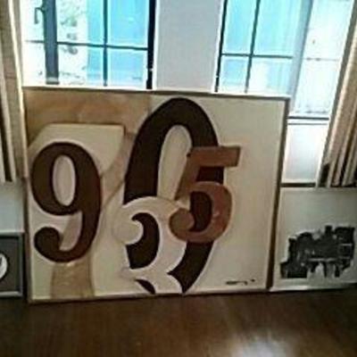 Large Number Art Piece and More - All Signed