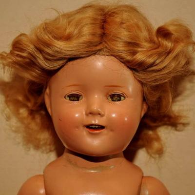 30's SHIRLEY TEMPLE DOLL ~ SLEEPY EYES ~ COMPOSITION 