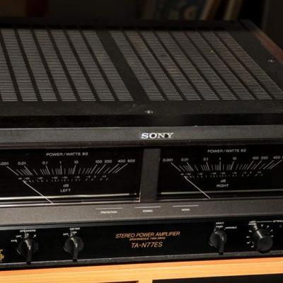 2 SONY: TA -N77ES AMPLIFIERS ~ 55 POUND BEHEMOTH WIT HUGE METERS ~ PUSHED THE ENVELOPE OF SERIOUS POWER AMPS AT THE END IF THE...