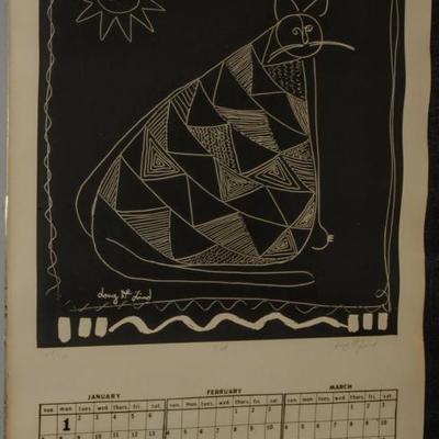 DOUG DeLIND 5 PAGE 1979 CALENDAR EACH PAGE IS POSTER SIZE 36" x 24" AND EACH PAGE IS SIGNED AND NUMBEREDÂ 