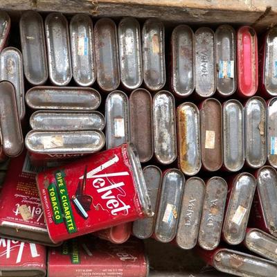 Lot of Velvet pipe and cigarette Tobacco Tins