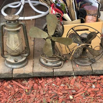 Vintage Lantern and Vintage Fans