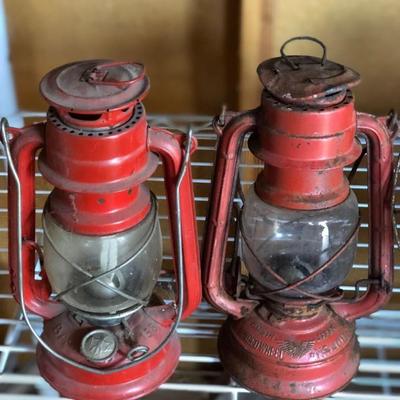 Vintage Red Lanterns Winged Wheel Japan 