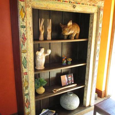 Altar door from India turned bookcase