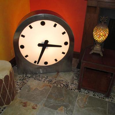 Industrial foundry clock that lights up
