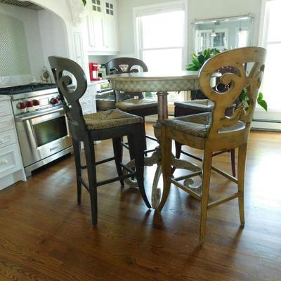 Bistro height dining table and chairs 