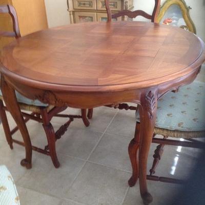 Antique parquet dining table