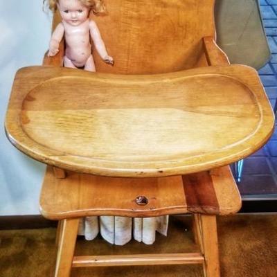 vintage high chair (for display only...does not meet today's standards for ... 