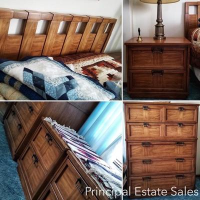 Mid Century bedroom set by American of Martinsville (6 pieces - bed, 2 nigh... 
