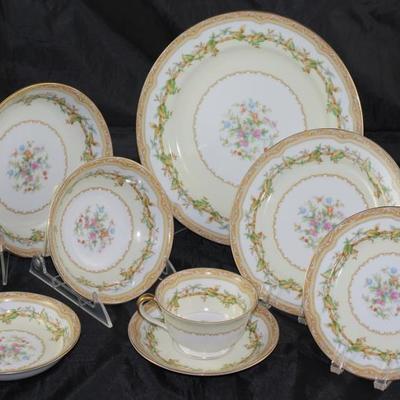 Noritake "Olympia" China Set - 8 Piece Place Setting Shown:  Dinner Plate, Salad Plate, Bread & Butter Plate, Coupe Soup...