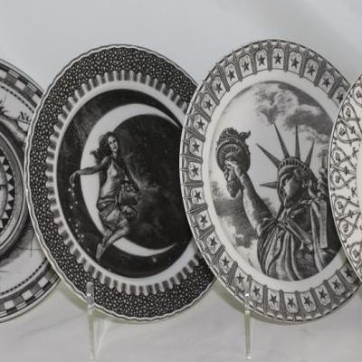 222 Fifth, â€œSlice of Lifeâ€ Salad Plates:  Nautical Compass, Dream Girl, Miss Liberty and Frog Prince