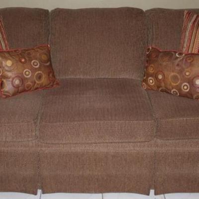 First Act By Highland Brown Upholstery 3-Cushion Sofa 