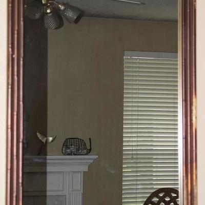 Vintage Wood Bamboo Style Wall Mirror (23â€x 35â€)