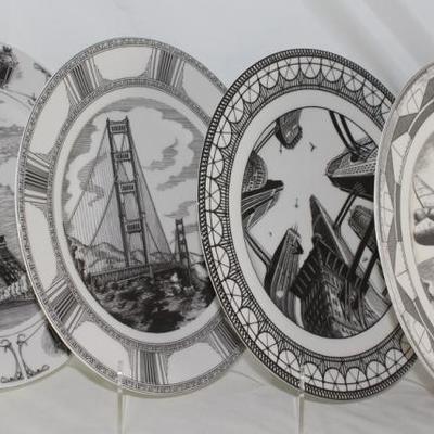 222 Fifth, â€œSlice of Lifeâ€ Dinner Plates: Eiffel Tower, Golden Gate, Metropolis and Ameliaâ€™s Plane