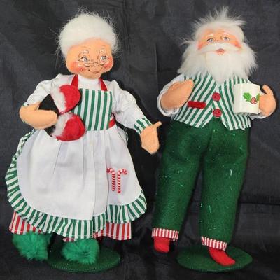 Annalee 9"  Mrs. Santa with Santa's Slippers and Santa Relaxing Holding Hot Chocolate Mug