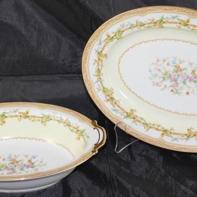 Noritake "Olympia" China Set: Oval Vegetable (3 ea.) and 11" Oval Serving Platter
